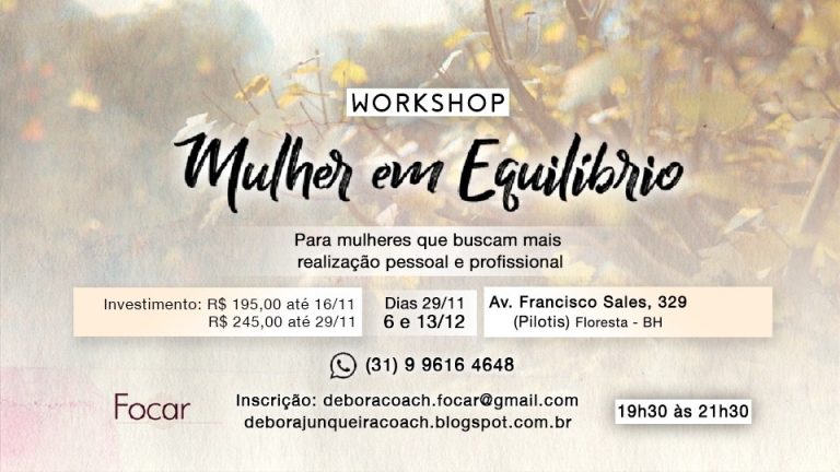 Jornalistas têm desconto no workshop Mulher em Equilíbrio