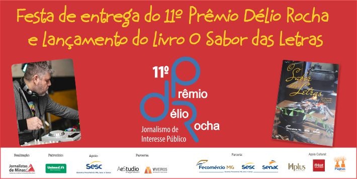 Com festa e lançamento de livro, entrega do 11º Prêmio Délio Rocha é nesta sexta 24/5