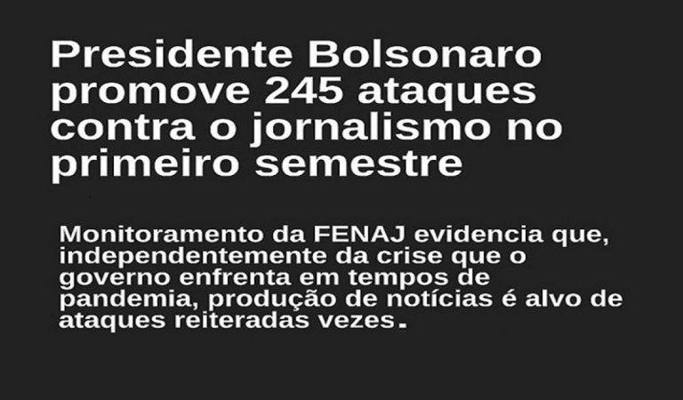 Presidente Bolsonaro promove 245 ataques contra o jornalismo no primeiro semestre
