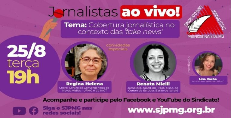 Jornalistas Ao Vivo debate cobertura jornalística e ‘fake news’ nesta terça 25/8