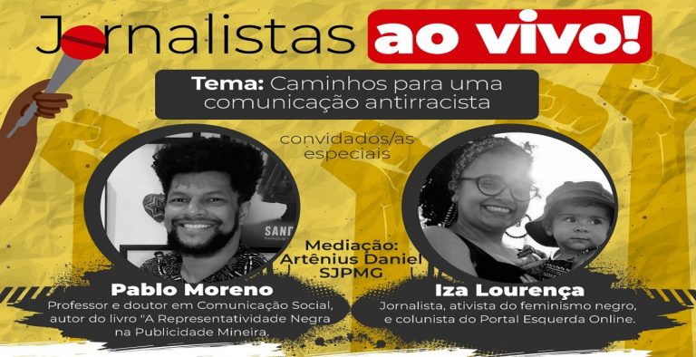 Jornalistas Ao Vivo debate comunicação antirracista nesta quinta 17/9, às 20h