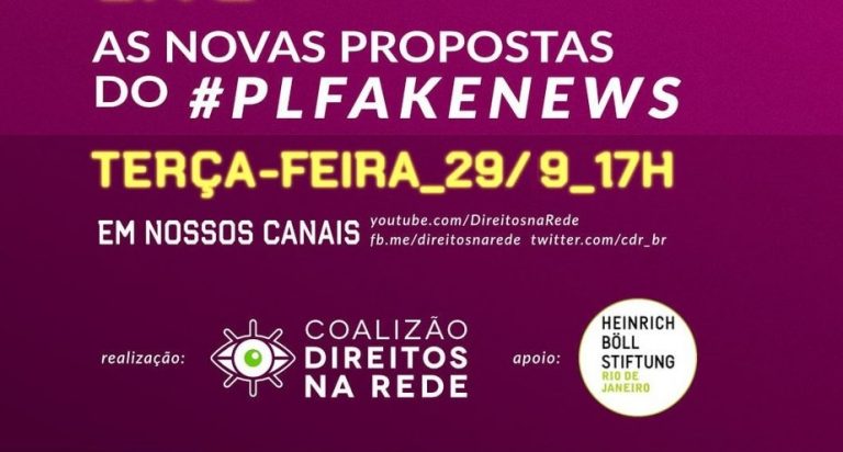 Coalizão Direitos na Rede discute PL das Fake News nesta terça 29/9, às 17h