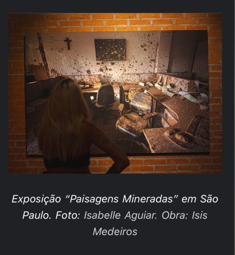 Exposição “Paisagens Mineradas” em São Paulo. Foto: Isabelle Aguiar. Obra: Isis Medeiros